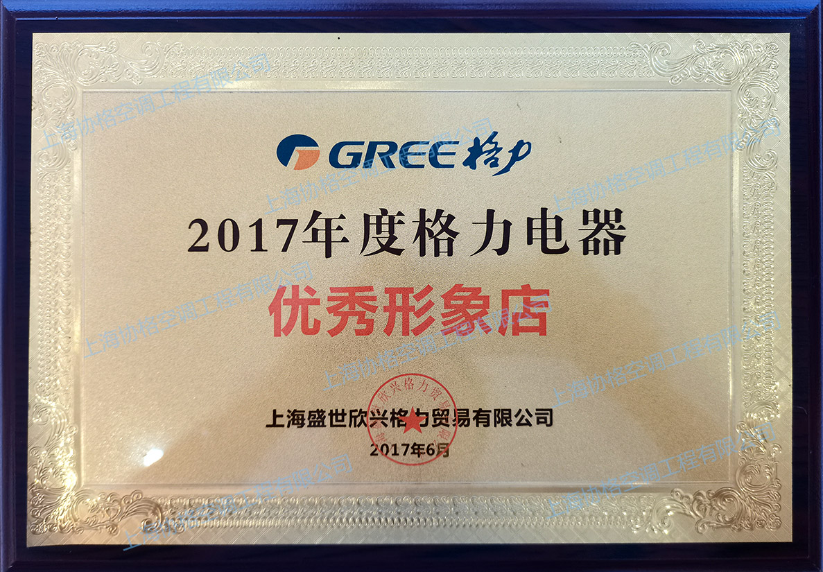 上海协格2017年度格力电器优秀形象店